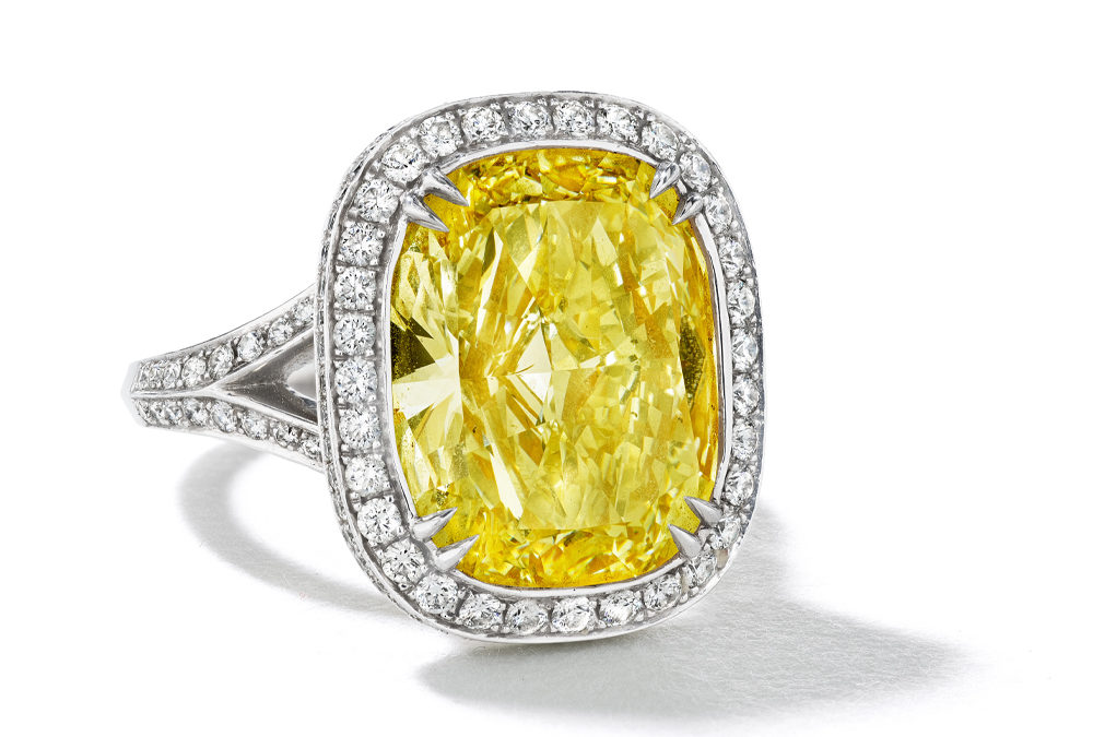 Yellow Cushion Diamond Ring
